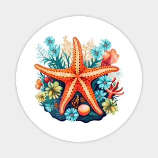 Orange Starfish Magnet